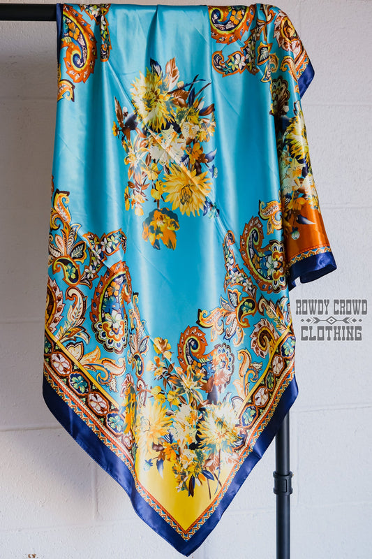 Women's scarf, Western Accessories, Western Apparel, Western Wholesale, western wild rags, cowboy rags, cowboy scarf, Wholesale Accessories, Wholesale Apparel, colorful wild rags, bright wild rags, boho western, paisley print, paisley wild rag, floral wild rag, turquoise