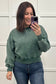 Acid Wash Oversized Pullover in Dark Green