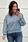 Acid Wash Oversized Pullover in Blue Grey