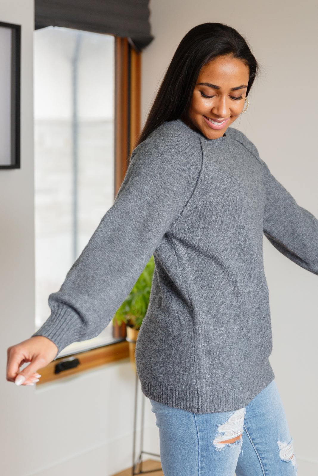 In Depth Crewneck Sweater in Charcoal