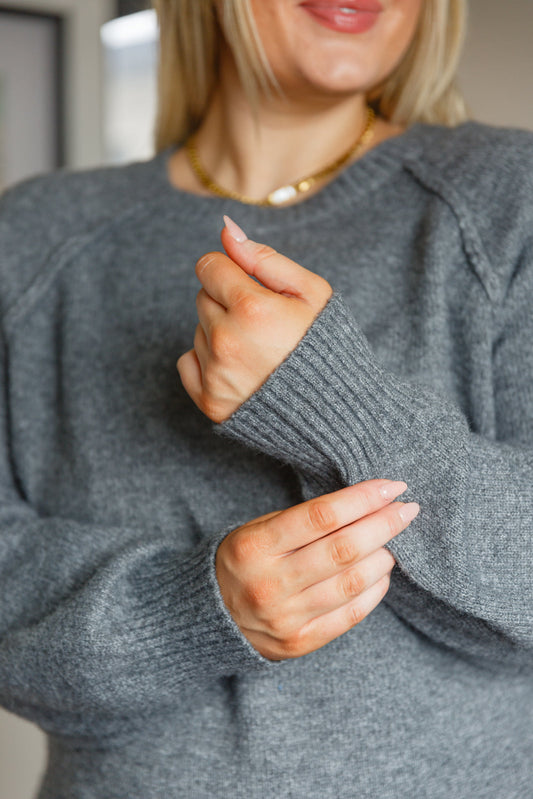 In Depth Crewneck Sweater in Charcoal