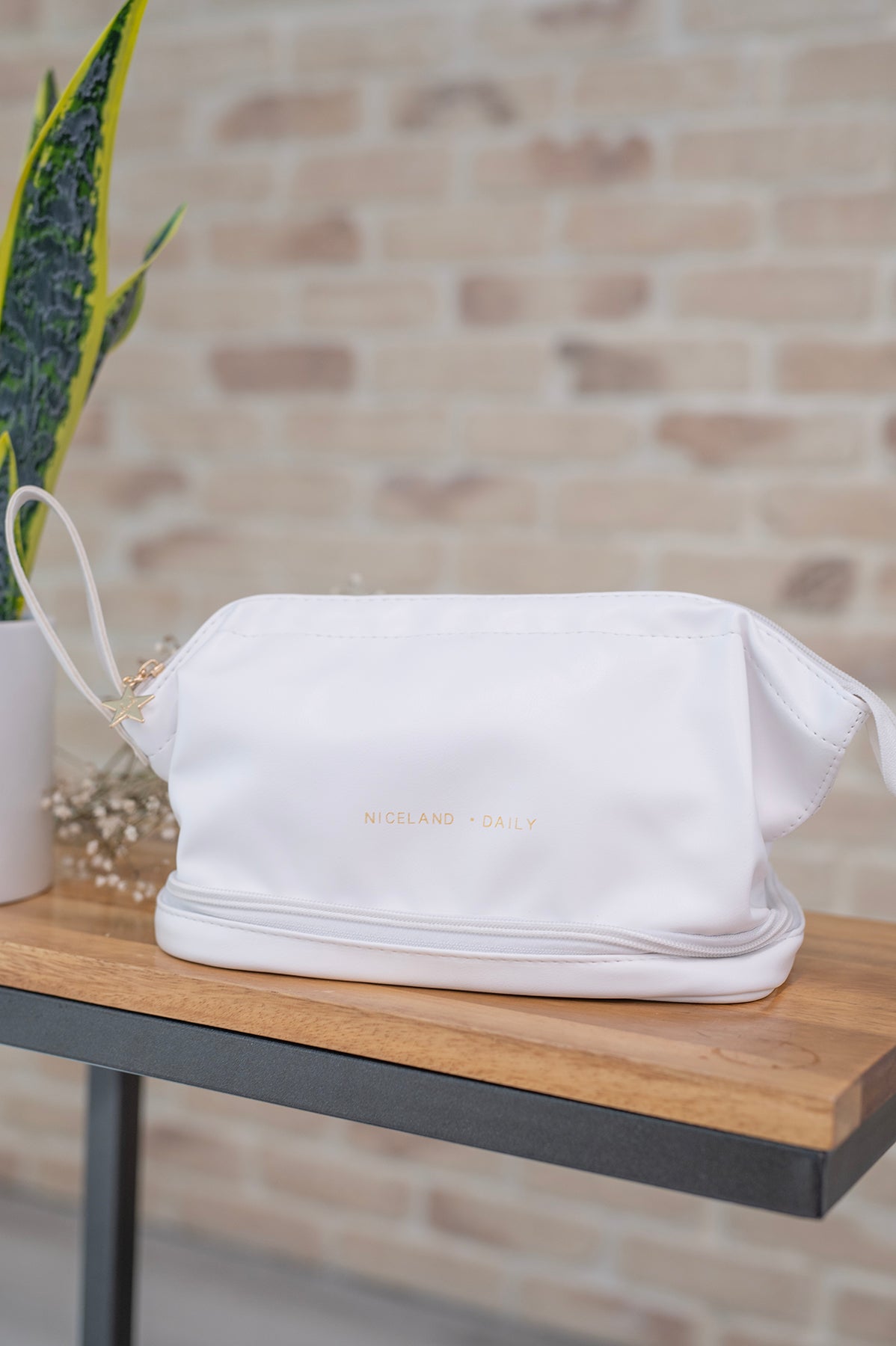 Large Cloud Cosmetic Bag Ivory White