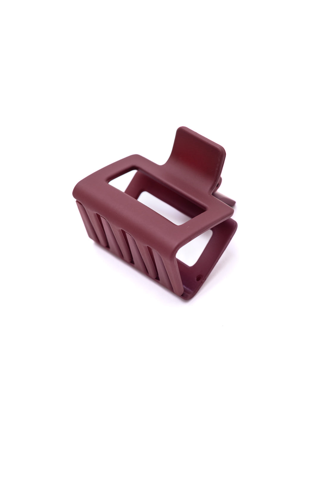 Small Square Claw Clip in Matte Berry