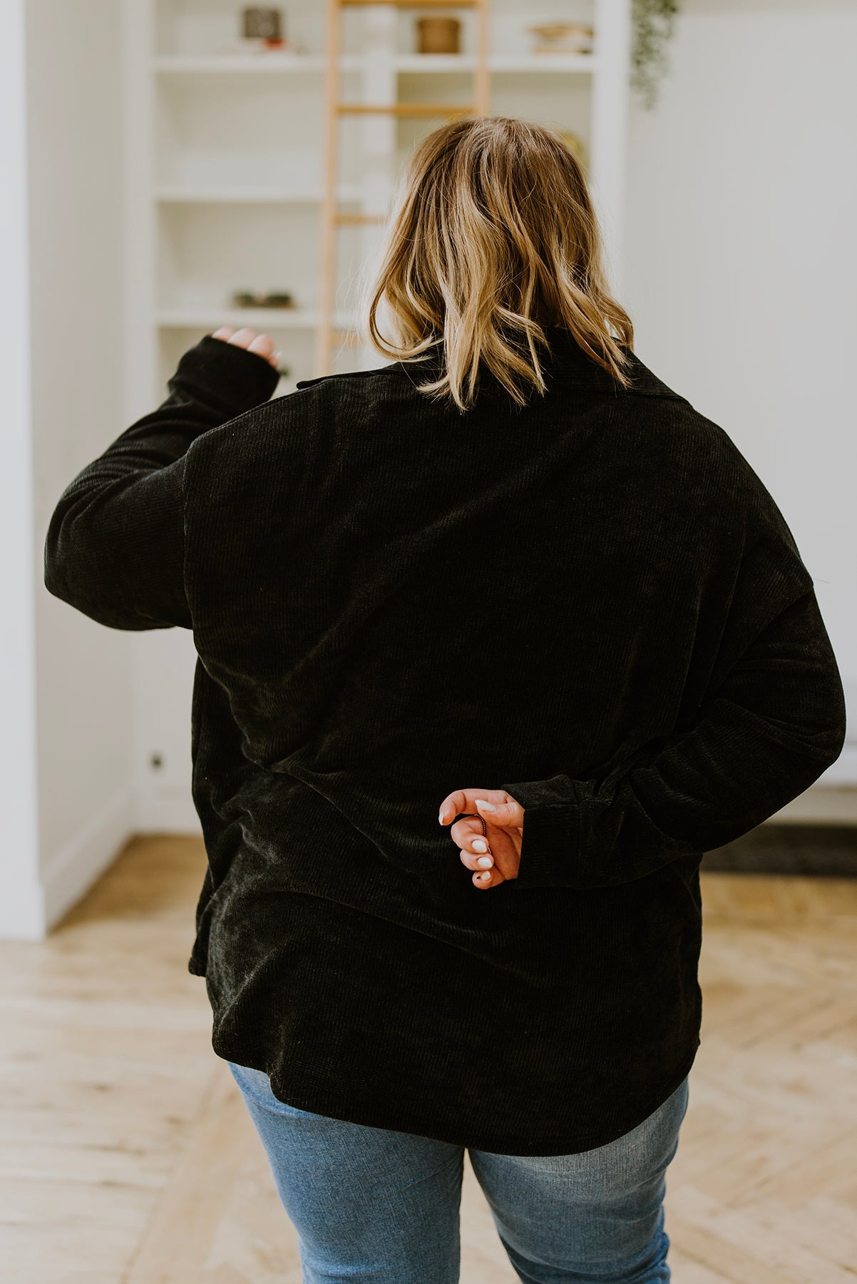 Warm-Hearted Chenille Shacket In Black